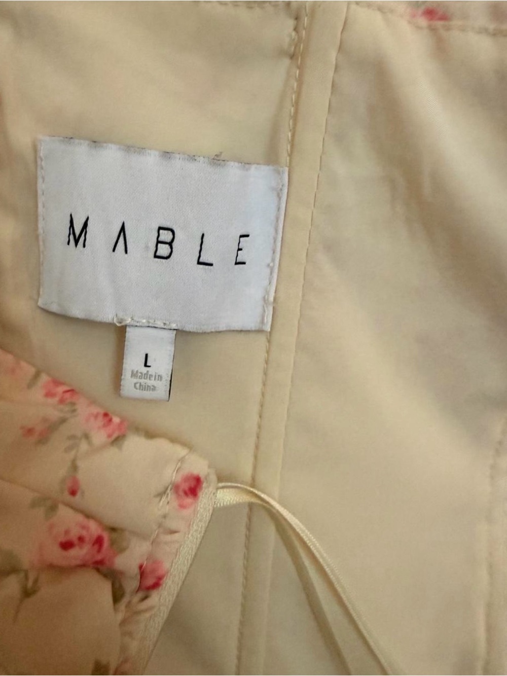 MABLE Cream Dress with Pink Floral Print - Picture 6 of 6
